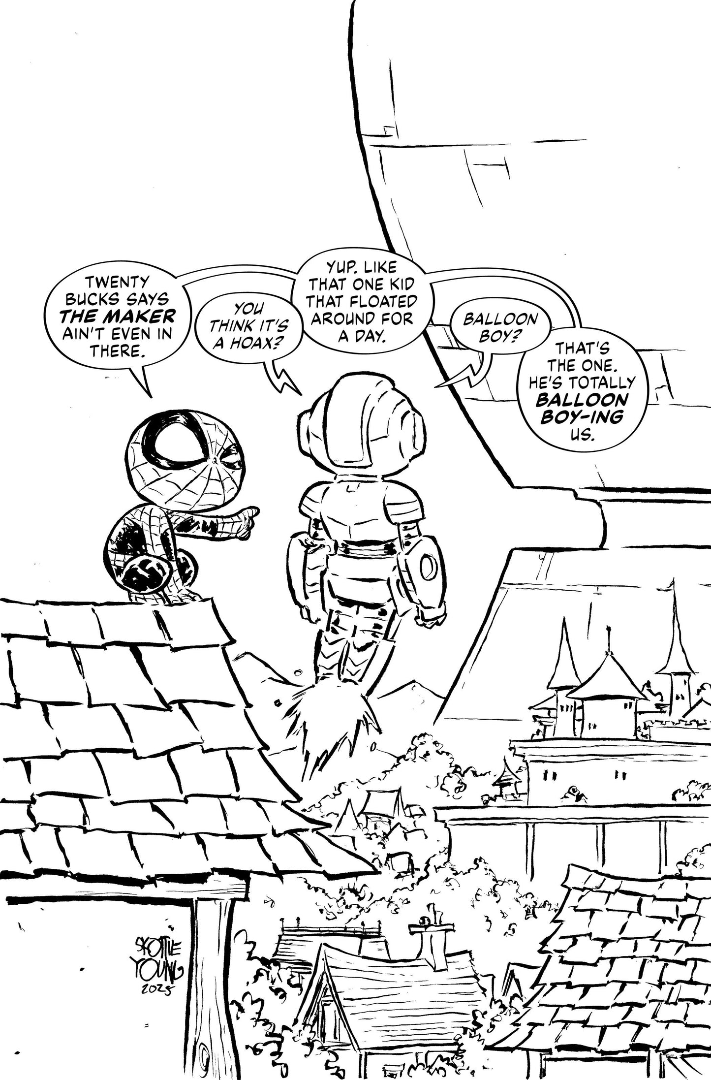 Ultimate Endgame #1 Skottie Young Black And White Full Art 1:100 Variant